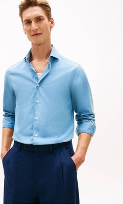 Tommy Hilfiger - Koszula męska z klasycznym kołnierzykiem ze sklepu: Gomez Fashion Store w kategorii: Koszule męskie - zdjęcie 874714-BD9-10338_TH262M000156ZA4