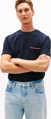 T-shirt męski casualowy Tommy Hilfiger ze sklepu: Gomez Fashion Store w kategorii: T-shirty męskie - zdjęcie 874714-BD9-10338_TH262M000192F23