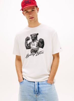 Tommy Jeans - T-shirt męski młodzieżowy na lato ze sklepu: Gomez Fashion Store w kategorii: T-shirty męskie - zdjęcie 874714-BD9-10338_TM262M000090A13