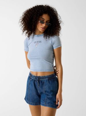 Bluzka damska na lato Guess Jeans ze sklepu: Gomez Fashion Store w kategorii: Bluzki damskie - zdjęcie 874714-BD9-10338_GE262W000017T41