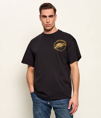 T-shirt męski w stylu młodzieżowym na wiosnę Plein Sport ze sklepu: Gomez Fashion Store w kategorii: T-shirty męskie - zdjęcie 874714-BD9-10338_PS261M000013294