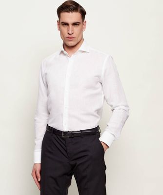 Koszula męska z klasycznym kołnierzykiem BOSS BLACK ze sklepu: Gomez Fashion Store w kategorii: Koszule męskie - zdjęcie 874714-BD9-10338_BB262M000150100