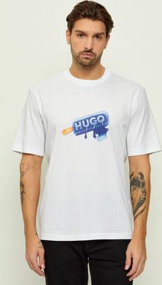 T-shirt męski w stylu młodzieżowym Hugo Blue ze sklepu: Gomez Fashion Store w kategorii: T-shirty męskie - zdjęcie 874714-BD9-10338_BJ262M000042100