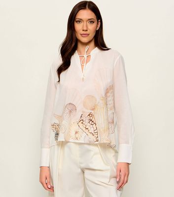 Marc Cain - Bluzka damska na lato ze sklepu: Gomez Fashion Store w kategorii: Bluzki damskie - zdjęcie 874714-BD9-10338_CR262W000038110