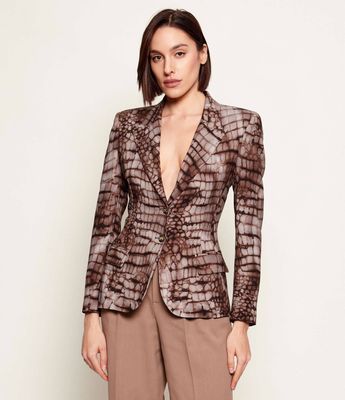 Marynarka na wiosnę jesienny Elisabetta Franchi ze sklepu: Gomez Fashion Store w kategorii: Marynarki damskie - zdjęcie 874714-BD9-10338_EF261W000078A07