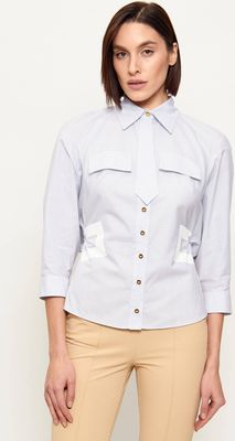 Koszula damska na wiosnę Elisabetta Franchi ze sklepu: Gomez Fashion Store w kategorii: Koszule damskie - zdjęcie 874714-BD9-10338_EF261W000092019