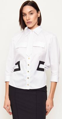 Koszula damska elegancka Elisabetta Franchi ze sklepu: Gomez Fashion Store w kategorii: Koszule damskie - zdjęcie 874714-BD9-10338_EF261W000095109