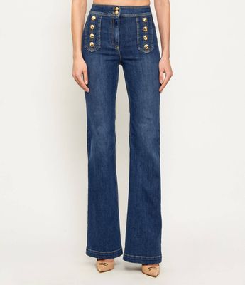 Jeansy damskie na wiosnę Elisabetta Franchi ze sklepu: Gomez Fashion Store w kategorii: Jeansy damskie - zdjęcie 874714-BD9-10338_EF261W000145590
