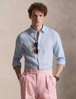 Koszula męska na lato z klasycznym kołnierzykiem Polo Ralph Lauren ze sklepu: Gomez Fashion Store w kategorii: Koszule męskie - zdjęcie 874714-BD9-10338_PR262M000261SY5