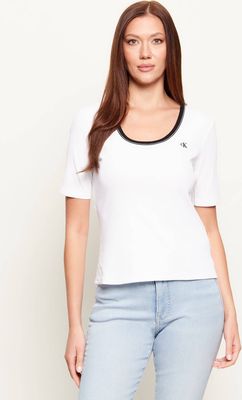 Calvin Klein Jeans - Bluzka damska na lato ze sklepu: Gomez Fashion Store w kategorii: Bluzki damskie - zdjęcie 874714-BD9-10338_CJ262W000070210