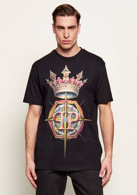 Philipp Plein - T-shirt męski młodzieżowy ze sklepu: Gomez Fashion Store w kategorii: T-shirty męskie - zdjęcie 874714-BD9-10338_PN261M000025002
