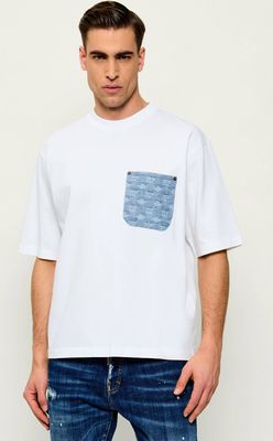 T-shirt męski na wiosnę w stylu młodzieżowym Dsquared2 ze sklepu: Gomez Fashion Store w kategorii: T-shirty męskie - zdjęcie 874714-BD9-10338_DQ261M000077100