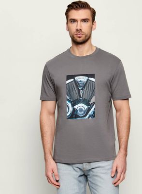 T-shirt męski młodzieżowy HUGO ze sklepu: Gomez Fashion Store w kategorii: T-shirty męskie - zdjęcie 874714-BD9-10338_BU262M000129025