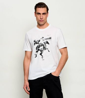 HUGO - T-shirt męski wiosenny ze sklepu: Gomez Fashion Store w kategorii: T-shirty męskie - zdjęcie 874714-BD9-10338_BU262M000131102