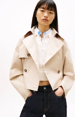Płaszcz damski jesienny na lato Tommy Jeans ze sklepu: Gomez Fashion Store w kategorii: Płaszcze damskie - zdjęcie 874714-BD9-10338_TM262W000036Z77