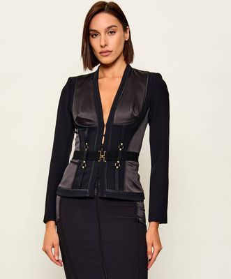Elisabetta Franchi - Marynarka elegancki ze sklepu: Gomez Fashion Store w kategorii: Marynarki damskie - zdjęcie 874714-BD9-10338_EF262W000026110