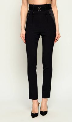 Spodnie damskie na wiosnę Elisabetta Franchi ze sklepu: Gomez Fashion Store w kategorii: Spodnie damskie - zdjęcie 874714-BD9-10338_EF262W000036110