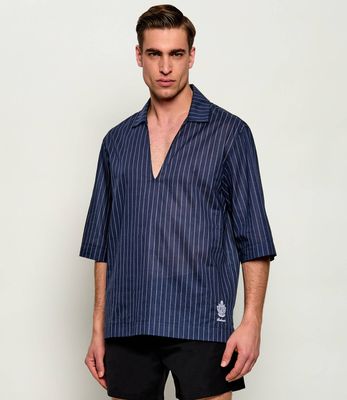 Koszula męska z klasycznym kołnierzykiem na lato BALMAIN ze sklepu: Gomez Fashion Store w kategorii: Koszule męskie - zdjęcie 874714-BD9-10338_BA262M000005141