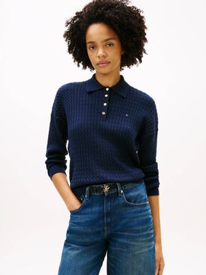 Sweter damski na wiosnę Tommy Hilfiger ze sklepu: Gomez Fashion Store w kategorii: Swetry damskie - zdjęcie 874714-BD9-10338_TH262W000195F71