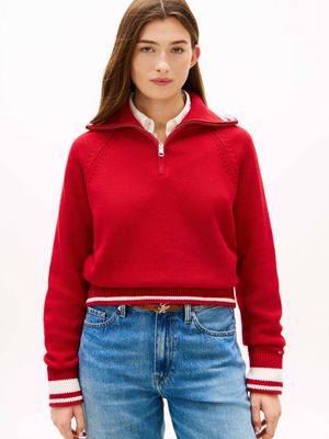Sweter damski zimowy na wiosnę Tommy Hilfiger ze sklepu: Gomez Fashion Store w kategorii: Swetry damskie - zdjęcie 874714-BD9-10338_TH262W000197P23