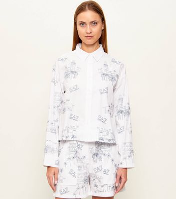 Koszula damska letnia EA7 ze sklepu: Gomez Fashion Store w kategorii: Koszule damskie - zdjęcie 874714-BD9-10338_E7262W000030G58