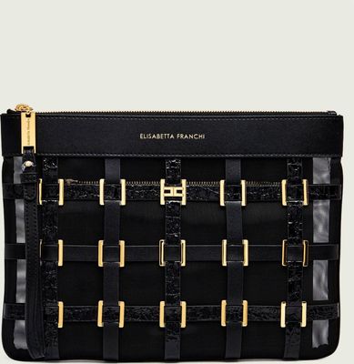 Kopertówka elegancka Elisabetta Franchi ze sklepu: Gomez Fashion Store w kategorii: Kopertówki - zdjęcie 874714-BD9-10338_EF262W000053110
