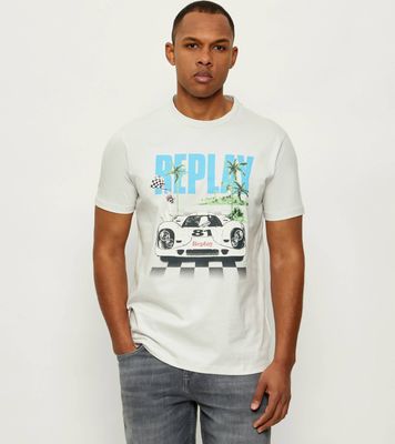 T-shirt męski na wiosnę na lato Replay ze sklepu: Gomez Fashion Store w kategorii: T-shirty męskie - zdjęcie 874714-BD9-10338_RY262M000052A79