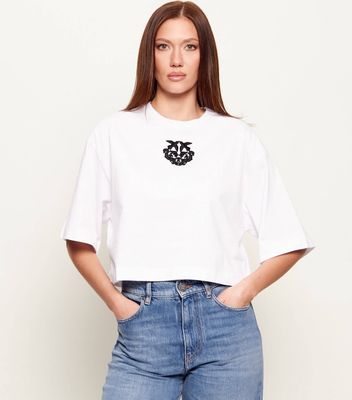 Bluzka damska w stylu młodzieżowym Pinko ze sklepu: Gomez Fashion Store w kategorii: Bluzki damskie - zdjęcie 874714-BD9-10338_PI262W000050610
