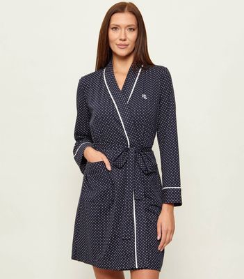 Szlafrok damski w groszki LAUREN RALPH LAUREN ze sklepu: Gomez Fashion Store w kategorii: Szlafroki damskie - zdjęcie 874714-BD9-10338_RL262W000133IK8