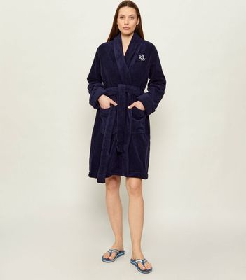 Szlafrok damski bez wzorów casual LAUREN RALPH LAUREN ze sklepu: Gomez Fashion Store w kategorii: Szlafroki damskie - zdjęcie 874714-BD9-10338_RL262W000134W96