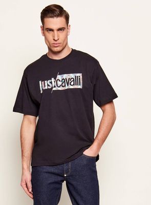 Just Cavalli - T-shirt męski młodzieżowy wiosenny ze sklepu: Gomez Fashion Store w kategorii: T-shirty męskie - zdjęcie 874714-BD9-10338_CA262M000043899
