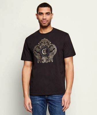 T-shirt męski w stylu młodzieżowym Just Cavalli ze sklepu: Gomez Fashion Store w kategorii: T-shirty męskie - zdjęcie 874714-BD9-10338_CA262M000039899