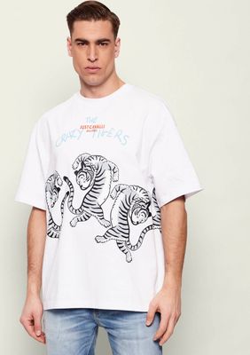 T-shirt męski na lato młodzieżowy Just Cavalli ze sklepu: Gomez Fashion Store w kategorii: T-shirty męskie - zdjęcie 874714-BD9-10338_CA262M000059005