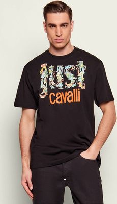 T-shirt męski w stylu młodzieżowym Just Cavalli ze sklepu: Gomez Fashion Store w kategorii: T-shirty męskie - zdjęcie 874714-BD9-10338_CA262M000030899