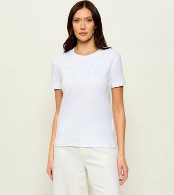 Bluzka damska na lato Versace Jeans Couture ze sklepu: Gomez Fashion Store w kategorii: Bluzki damskie - zdjęcie 874714-BD9-10338_VR262W000006003