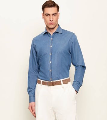 Koszula męska na wiosnę Oscar Jacobson ze sklepu: Gomez Fashion Store w kategorii: Koszule męskie - zdjęcie 874714-BD9-10338_OJ262M000001114