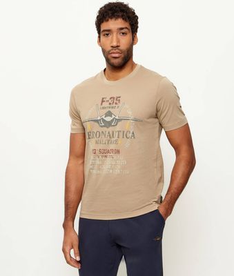 T-shirt męski na wiosnę Aeronautica Militare ze sklepu: Gomez Fashion Store w kategorii: T-shirty męskie - zdjęcie 874714-BD9-10338_AM261M000010382