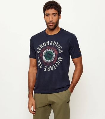 Aeronautica Militare - T-shirt męski wiosenny ze sklepu: Gomez Fashion Store w kategorii: T-shirty męskie - zdjęcie 874714-BD9-10338_AM261M000011001
