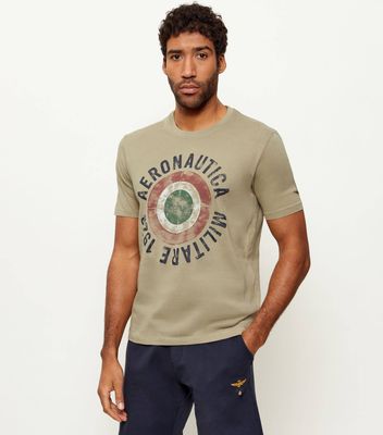Aeronautica Militare - T-shirt męski na wiosnę młodzieżowy ze sklepu: Gomez Fashion Store w kategorii: T-shirty męskie - zdjęcie 874714-BD9-10338_AM261M000011382