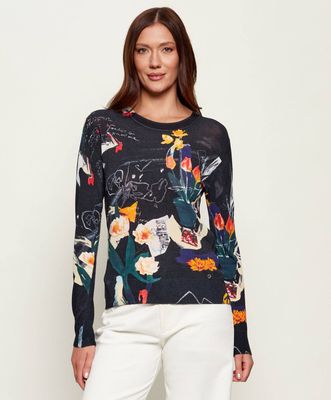 Sweter damski casual Desigual ze sklepu: Gomez Fashion Store w kategorii: Swetry damskie - zdjęcie 874714-BD9-10338_DU262W000073002