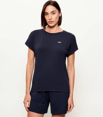 Bluzka damska na lato casual Aeronautica Militare ze sklepu: Gomez Fashion Store w kategorii: Bluzki damskie - zdjęcie 874714-BD9-10338_AM262W000023001