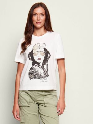 Bluzka damska letnia w stylu młodzieżowym Aeronautica Militare ze sklepu: Gomez Fashion Store w kategorii: Bluzki damskie - zdjęcie 874714-BD9-10338_AM262W000025002