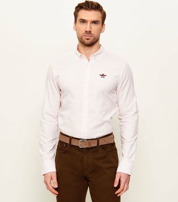 Koszula męska z kołnierzykiem button down Aeronautica Militare ze sklepu: Gomez Fashion Store w kategorii: Koszule męskie - zdjęcie 874714-BD9-10338_AM262M000018446