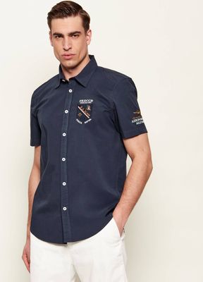 Koszula męska wiosenna Aeronautica Militare ze sklepu: Gomez Fashion Store w kategorii: Koszule męskie - zdjęcie 874714-BD9-10338_AM262M000037001