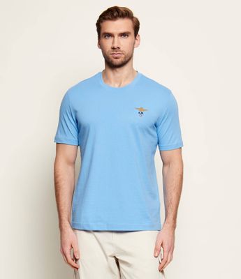 T-shirt męski letni Aeronautica Militare ze sklepu: Gomez Fashion Store w kategorii: T-shirty męskie - zdjęcie 874714-BD9-10338_AM262M000074452