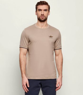 T-shirt męski casual Aeronautica Militare ze sklepu: Gomez Fashion Store w kategorii: T-shirty męskie - zdjęcie 874714-BD9-10338_AM262M000075382