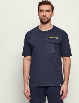 Aeronautica Militare - T-shirt męski ze sklepu: Gomez Fashion Store w kategorii: T-shirty męskie - zdjęcie 874714-BD9-10338_AM262M000076001