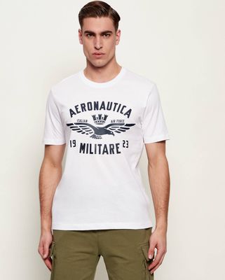 T-shirt męski młodzieżowy Aeronautica Militare ze sklepu: Gomez Fashion Store w kategorii: T-shirty męskie - zdjęcie 874714-BD9-10338_AM262M000082002