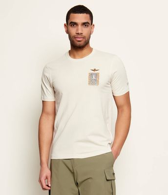 T-shirt męski na lato Aeronautica Militare ze sklepu: Gomez Fashion Store w kategorii: T-shirty męskie - zdjęcie 874714-BD9-10338_AM262M000083137