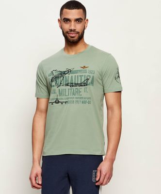 T-shirt męski Aeronautica Militare ze sklepu: Gomez Fashion Store w kategorii: T-shirty męskie - zdjęcie 874714-BD9-10338_AM262M000084451